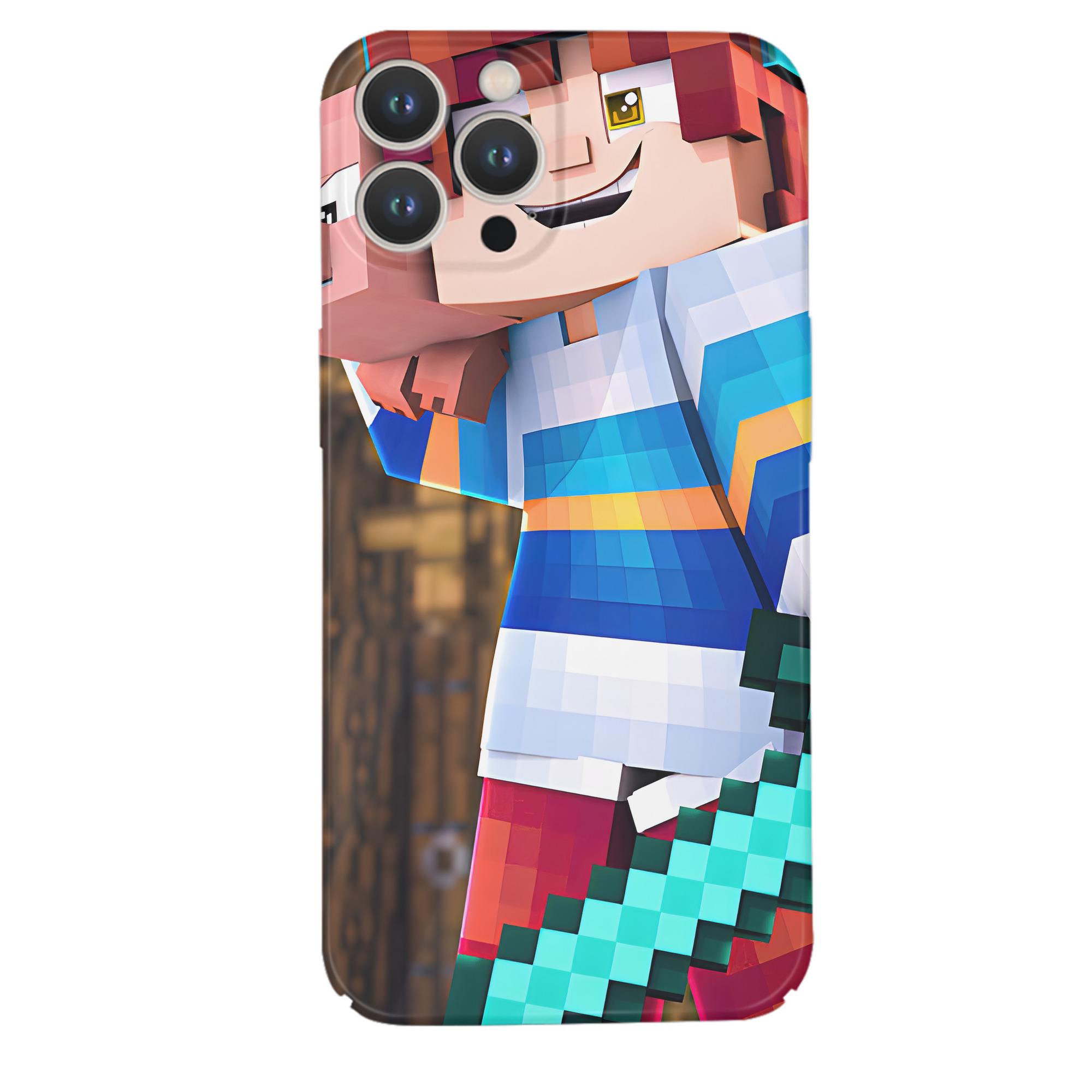 （画像用） マインクラフト ブロックの世界 Minecraft MC Block world 【iPhone 14シリーズ対応】ハードケース